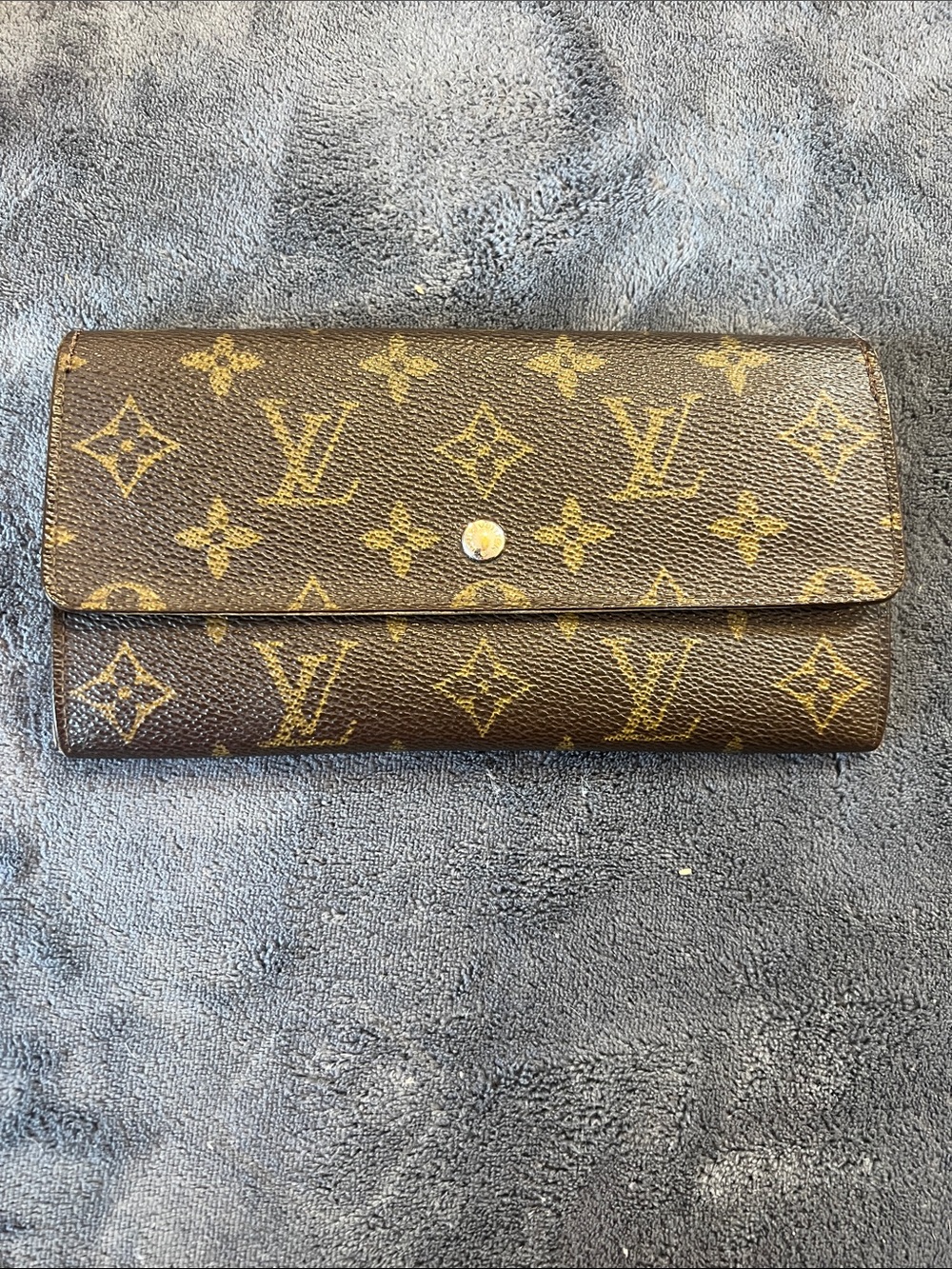 Louis Vuitton Monogram Snap Continental Wallet in Brown and Gold